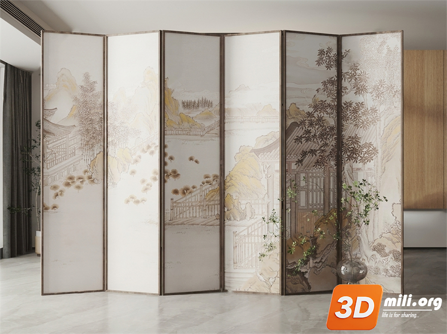 Folding screen Skp Files 